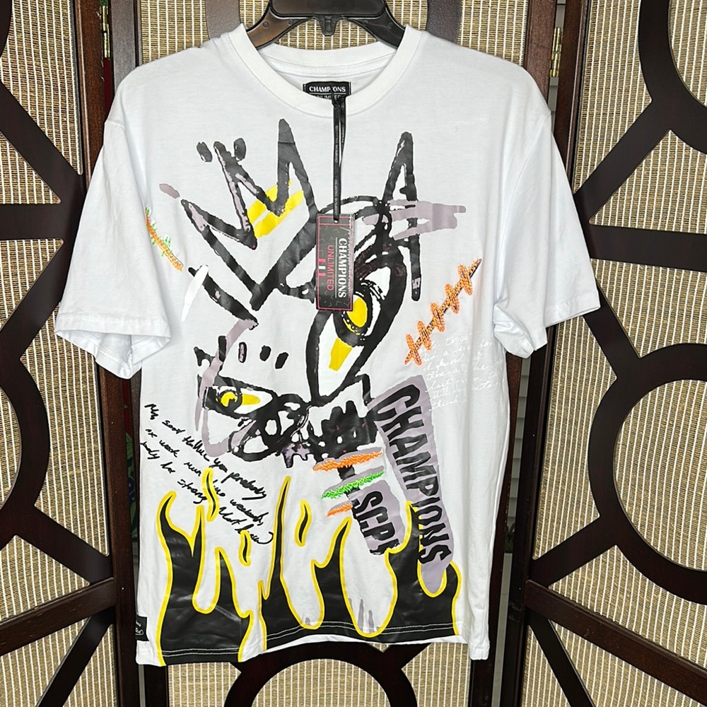 NWT Men’s Champions Unlimited Graphic Design Colorful Short Sleeve T-Shirt Med